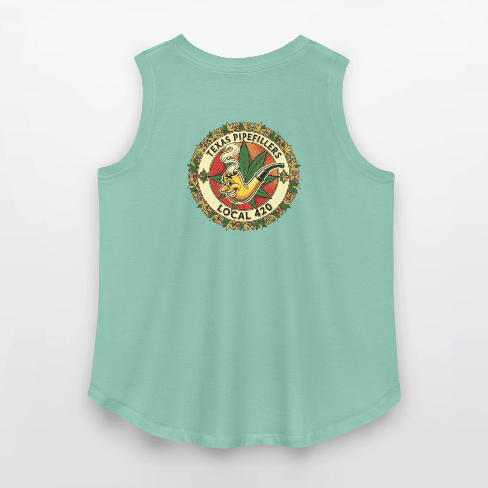 TEXAS PIPEFILLERS LOCAL 420 F/B DESIGN Women's Curvy Relaxed Tank Top - saltwater