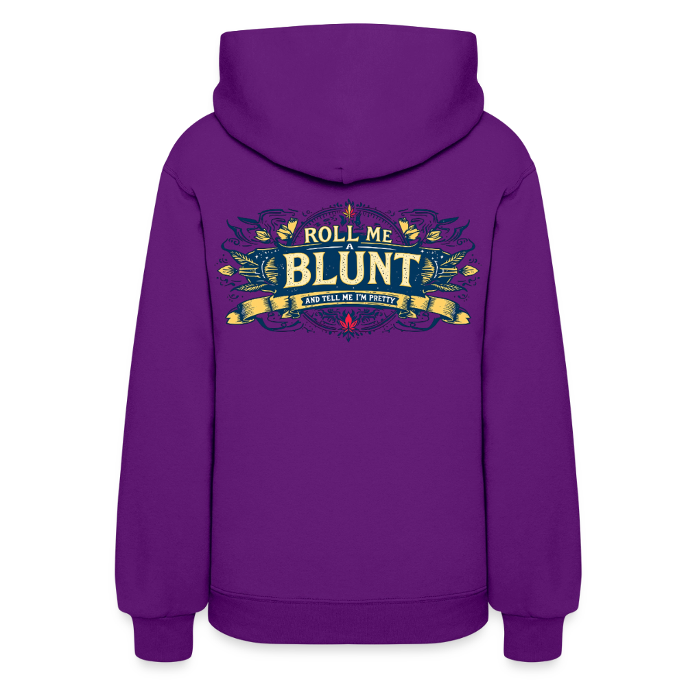 ROLL ME A BLUNT F/B DESIGNS Women's Hoodie - purple