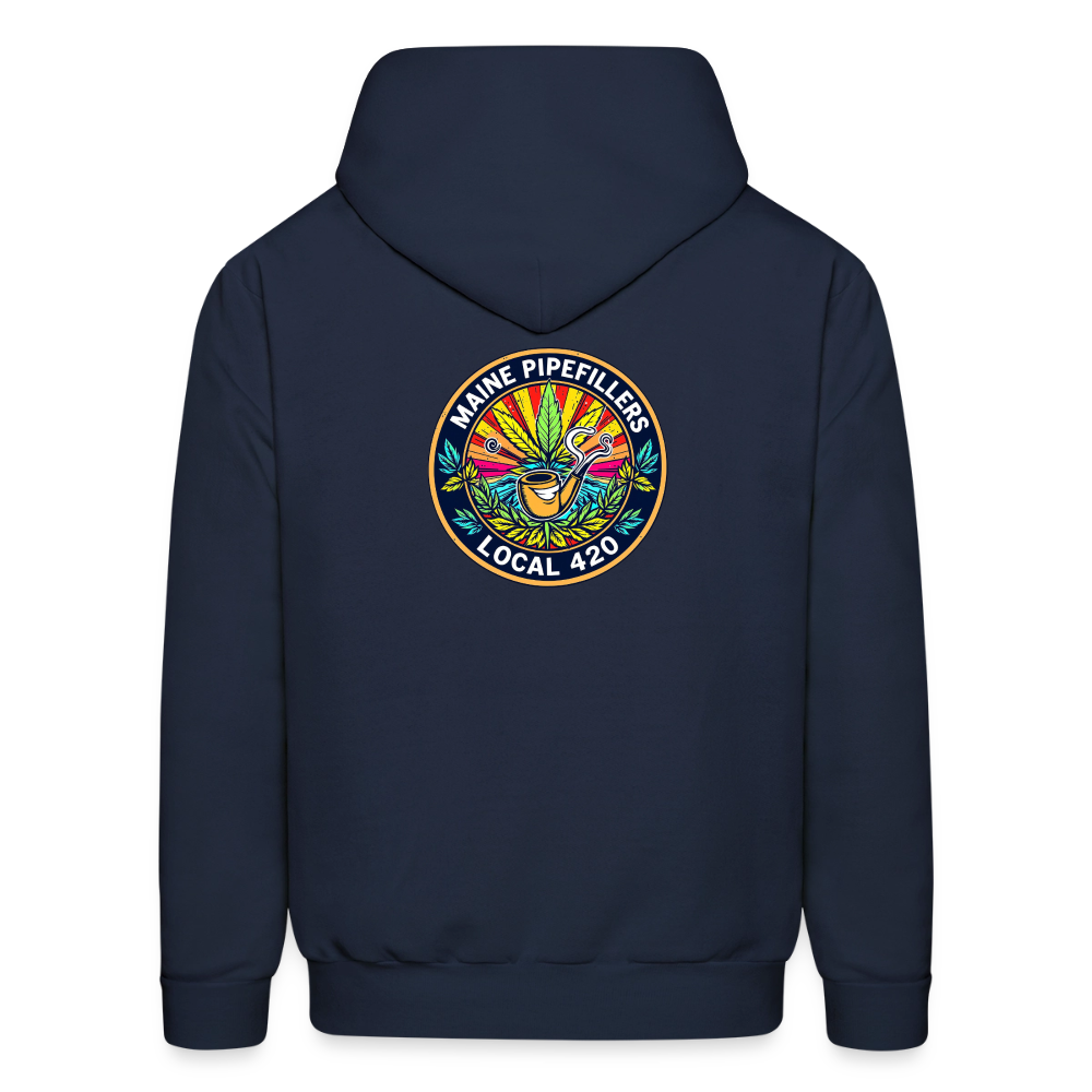 MAINE PIPEFILLERS LOCAL 420 2 EMBLEM Men's Hoodie - navy