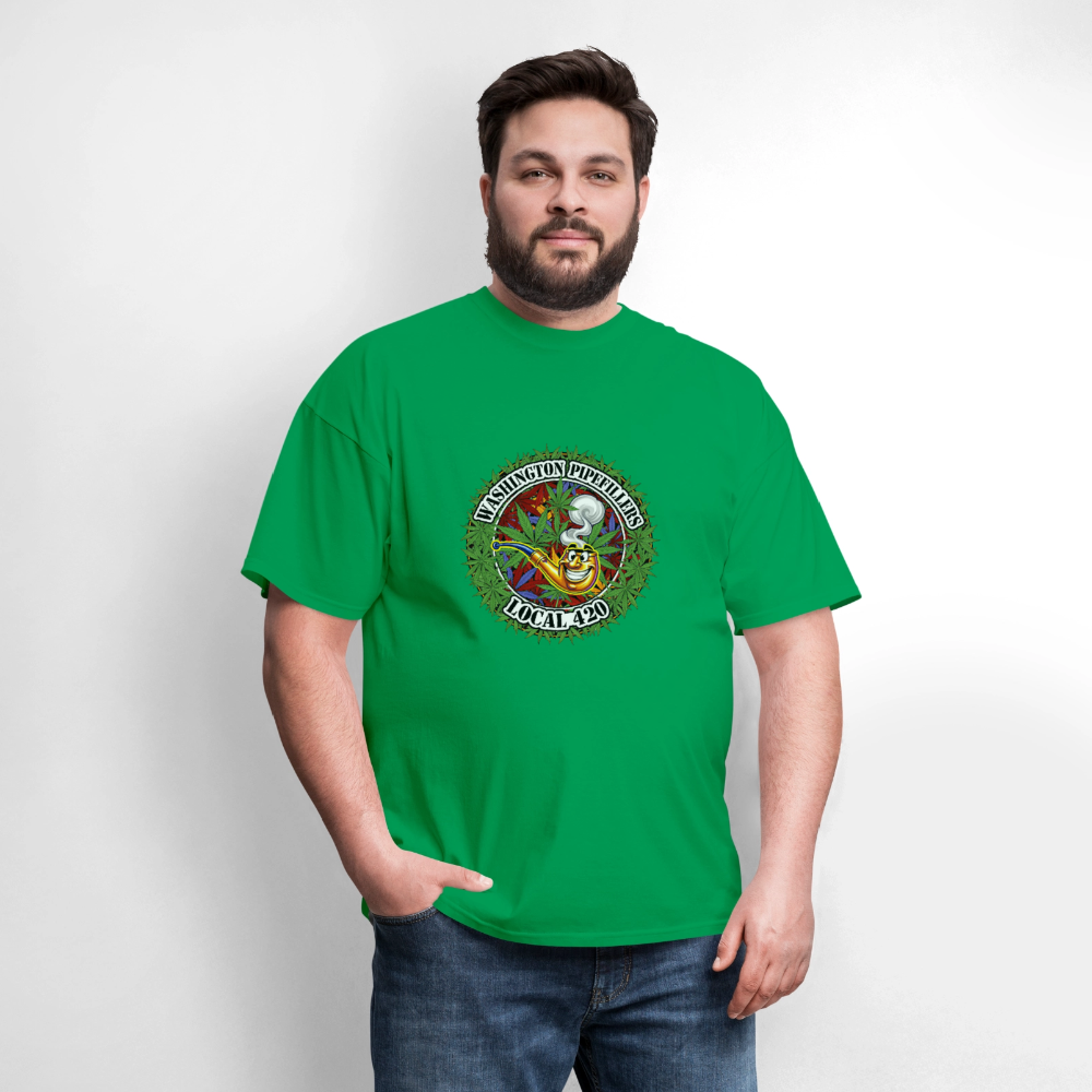 WASHINGTON PIPEFILLERS LOCAL 420 Men's T-Shirt - bright green