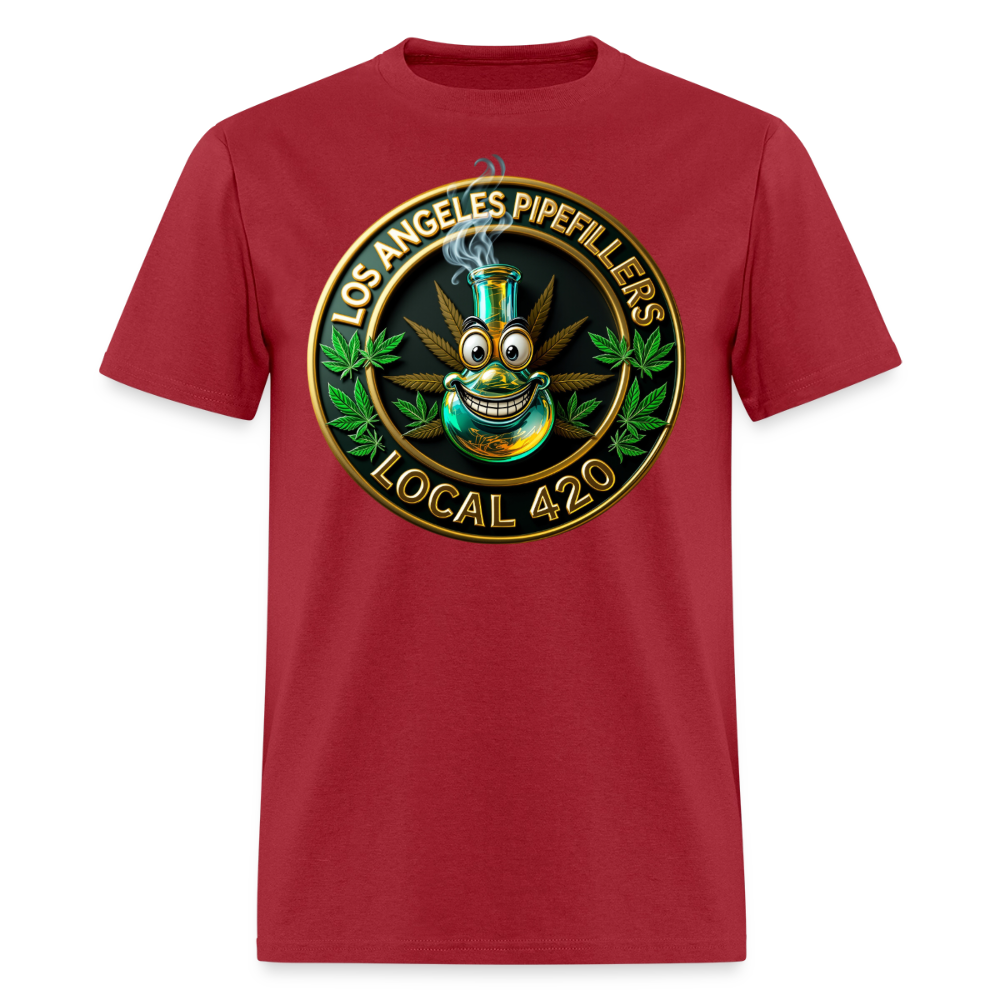 LOS ANGLES PIPEFILLERS LOCAL 420 Men's T-Shirt - true red