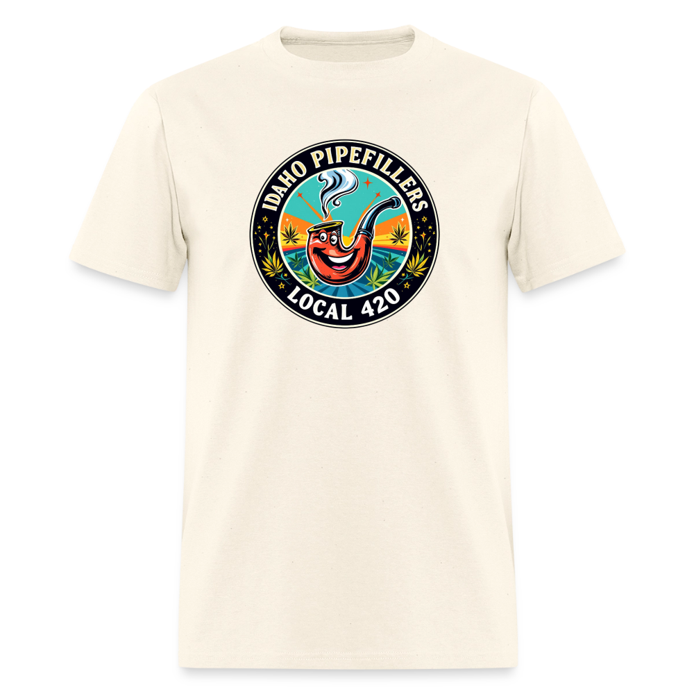 IDAHO PIPEFILLERS LOCAL 420 F/B DESIGN Men's T-Shirt - sweet cream heather