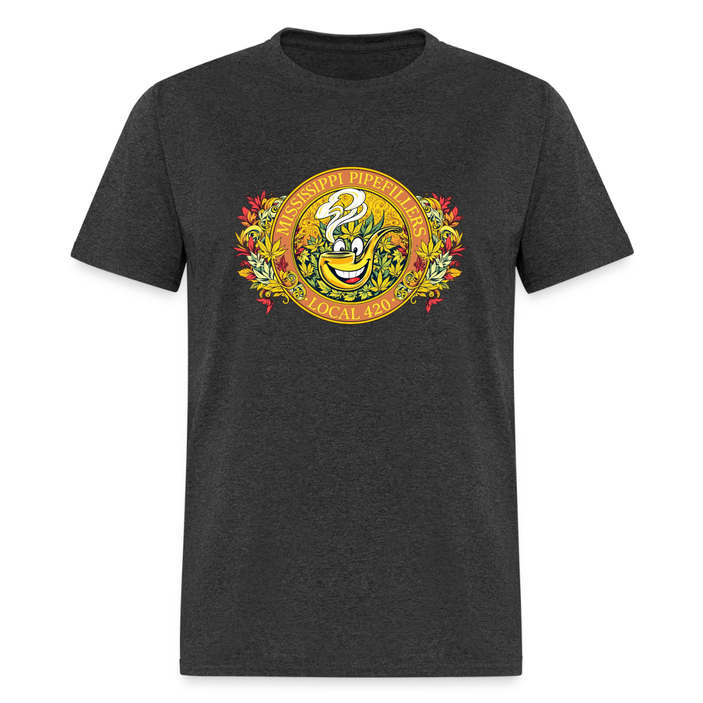 MISSISSIPPI PIPEFILLERS LOCAL 420 F/B DESIGNS Men's T-Shirt - heather black