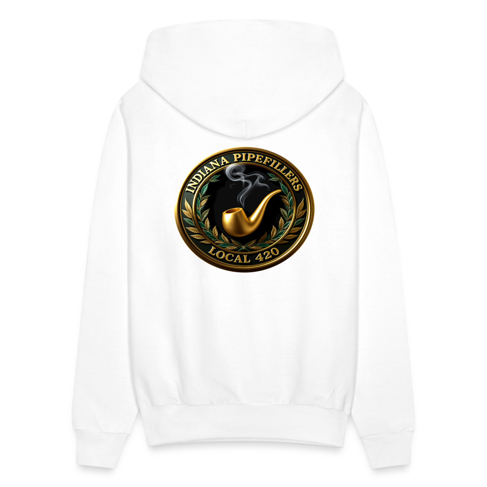 INDIANA PIPEFILLERS LOCAL 420 F/B DESIGN Men's Hoodie - white
