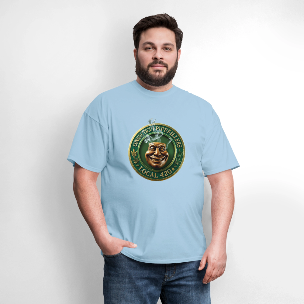 CONNECTICUT PIPEFILLERS LOCAL 420 F/B DESIGN Men's T-Shirt - powder blue