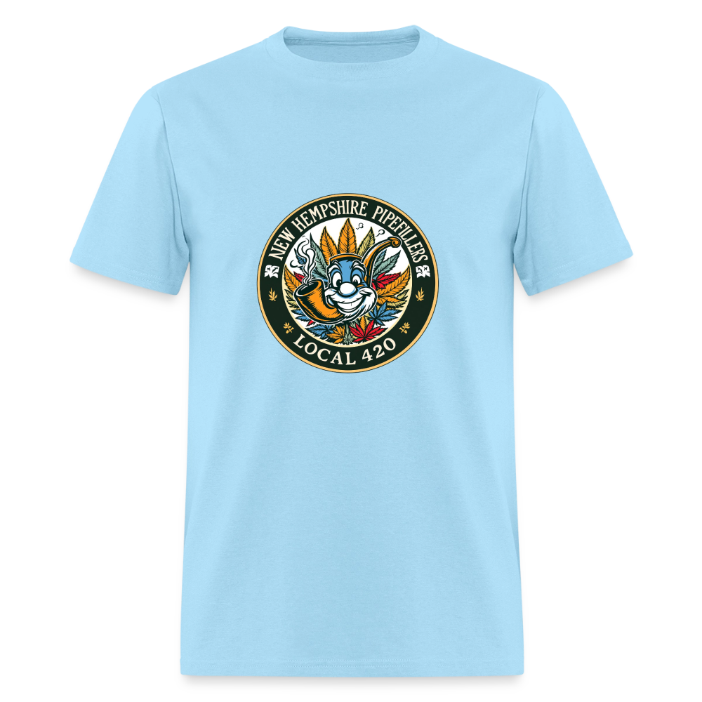 NEW HEMPSHIRE PIPEFILLERS LOCAL 420 2 EMBLEM Men's T-Shirt - powder blue