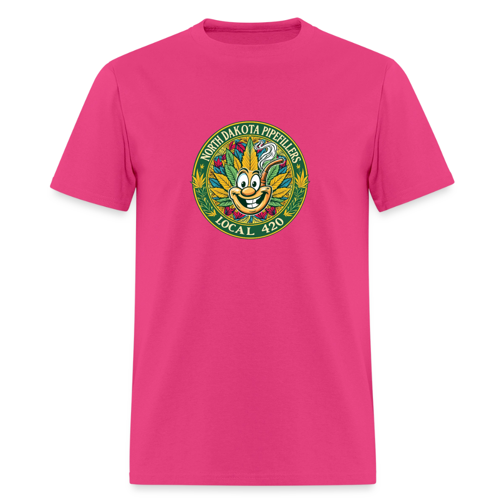 NORTH DAKOTA PIPEFILLERS LOCAL 420 F/B 2 DESIGNS Men's T-Shirt - fuchsia