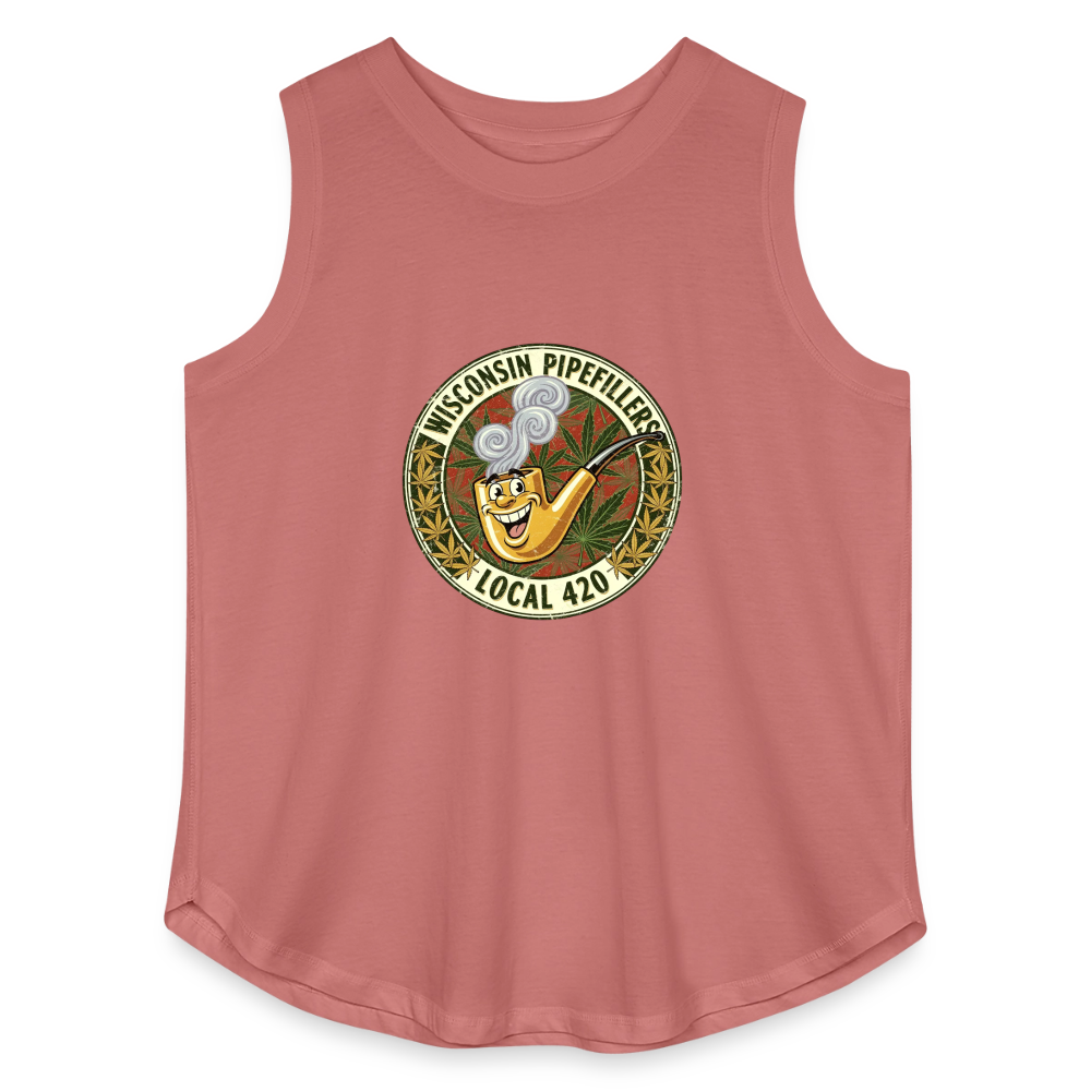 WISCONSIN PIPEFILLERS LOCL 420 Women's Curvy Relaxed Tank Top - mauve