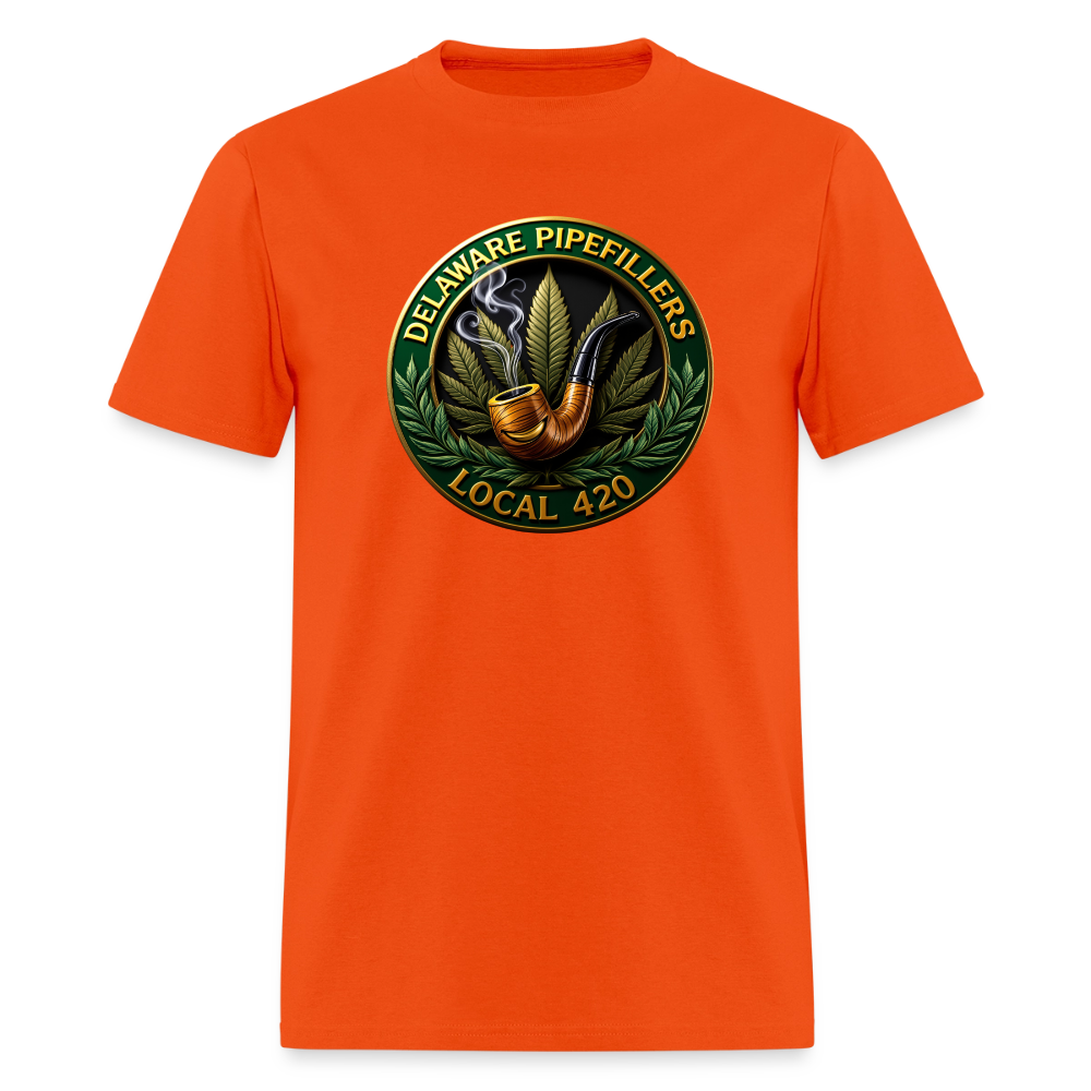 DELAWARE  PIPEFILLERS LOCAL 420 F/B DESIGN Men's T-Shirt - orange