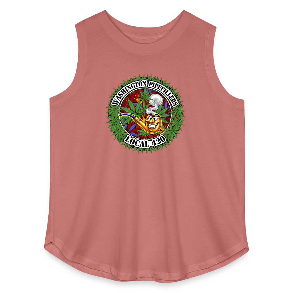 WASHINGTON PIPEFILLERS LOCAL 420 Women's Curvy Relaxed Tank Top - mauve