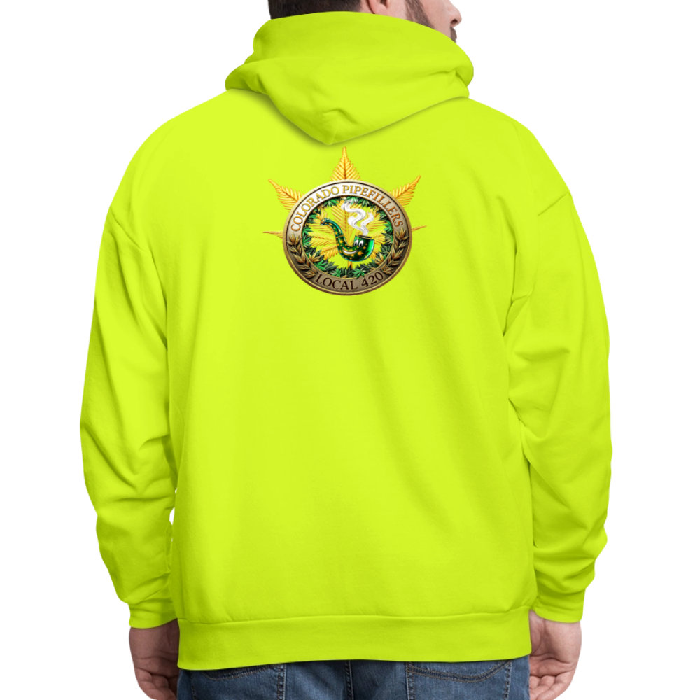 COLORADO PIPEFILLERS LOCAL 420 Men's Hoodie - safety green