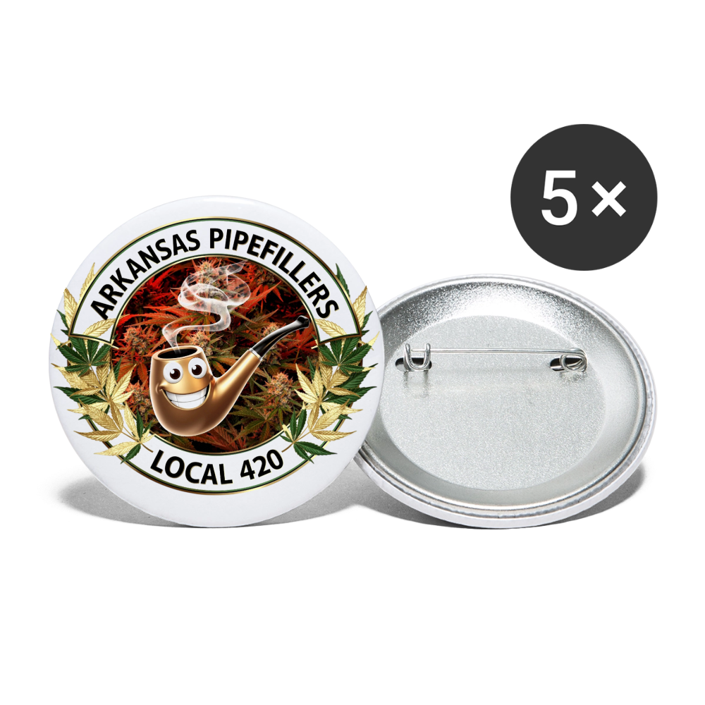 ARKANSAS  PIPEFILLERS LOCAL 420 Union Buttons small 1'' (5-pack) - white