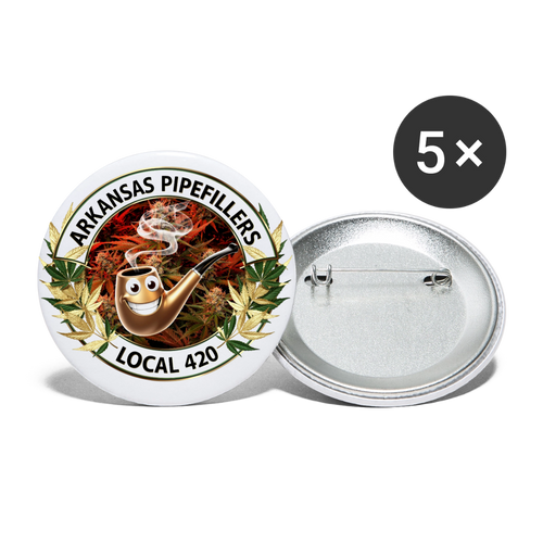 ARKANSAS  PIPEFILLERS LOCAL 420 Union Buttons small 1'' (5-pack) - white
