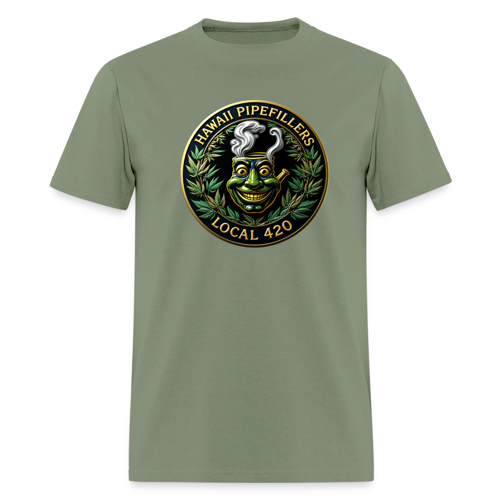 HAWAII PIPEFILLERS LOCAL 420 F/B DESIGN  Men's T-Shirt - military green