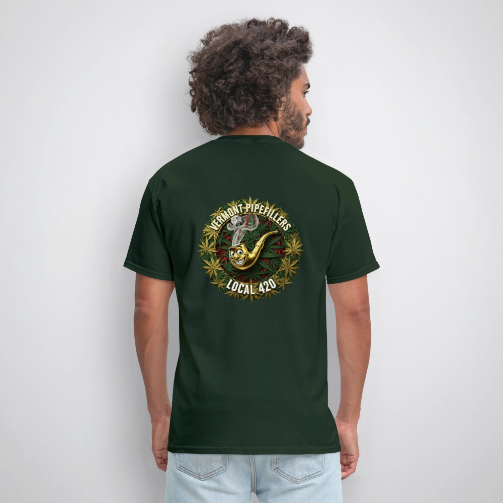VERMONT PIPEFILLERS LOCAL 420  F/B DESIGN Men's T-Shirt - forest green