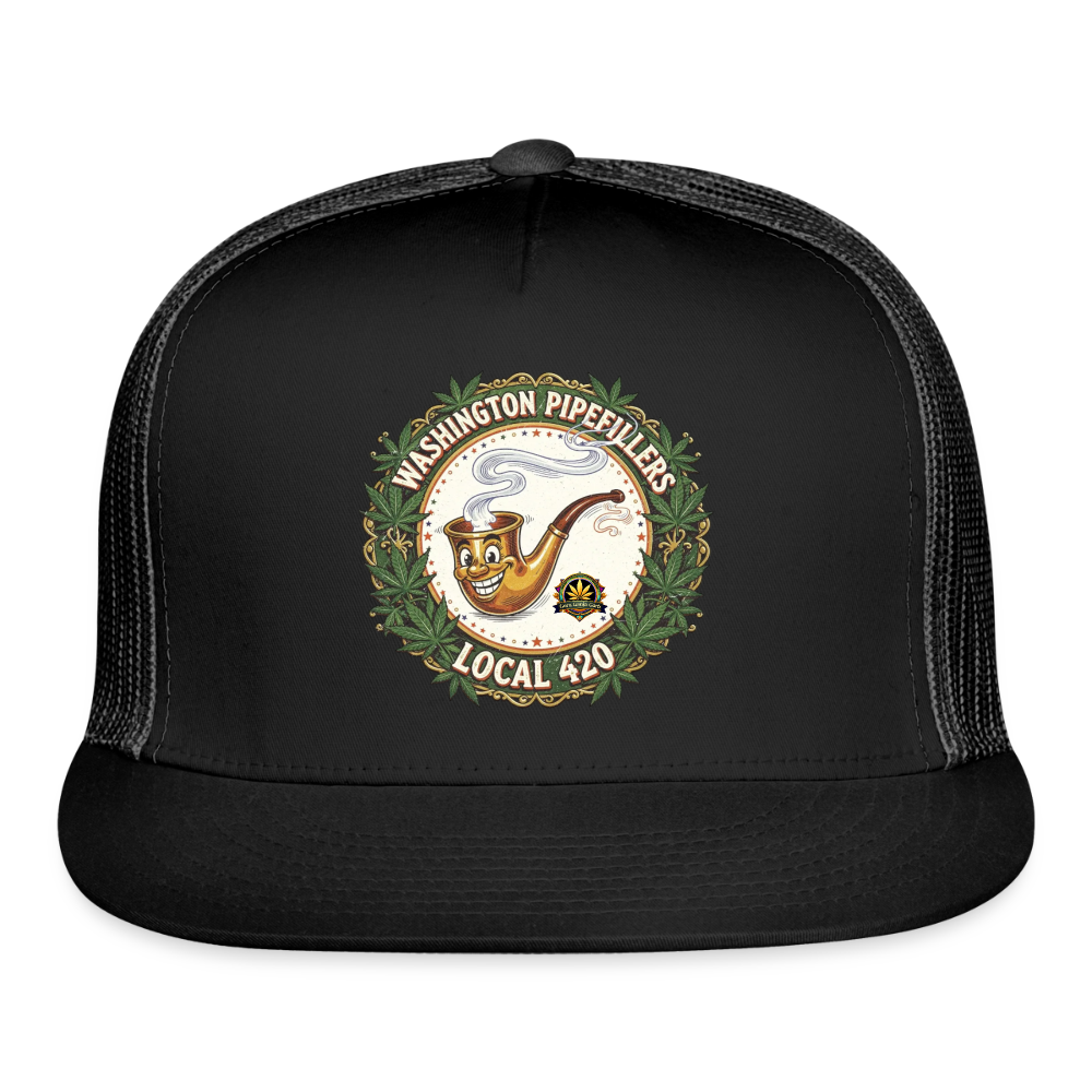 WASHINGTON PIPEFILLERS LOCAL 420 Trucker Hat - black/black