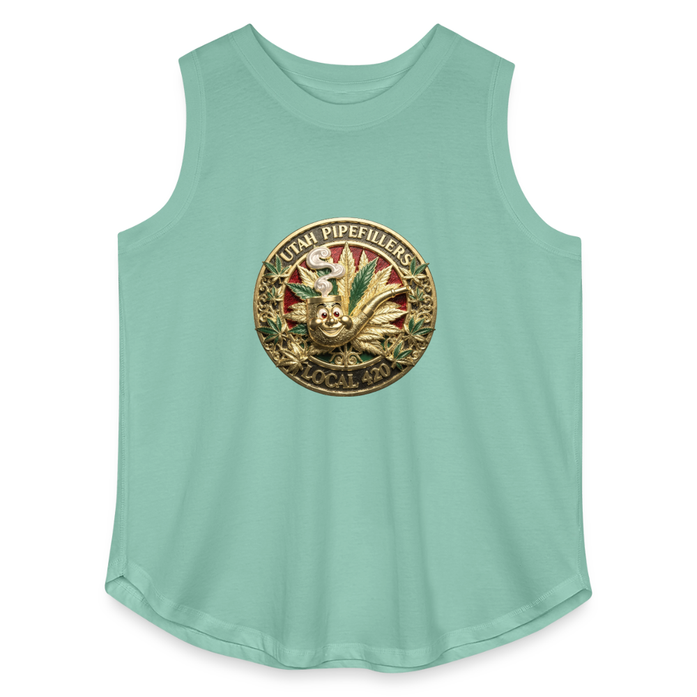 UTAH PIPEFILLERS LOCAL 420 F/B DESIGN Women's Curvy Relaxed Tank Top - saltwater