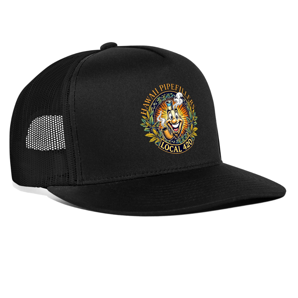 HAWAII PIPEFILLERS LOCAL 420 Trucker Hat - black/black