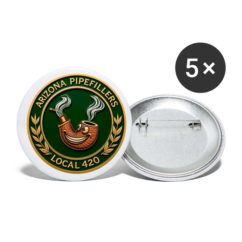 ARIZONIA PIPEFILLERS LOCAL 420 Union Buttons small 1'' (5-pack) - white
