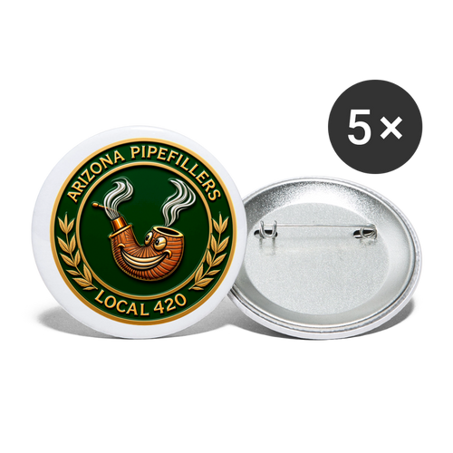 ARIZONIA PIPEFILLERS LOCAL 420 Union Buttons small 1'' (5-pack) - white