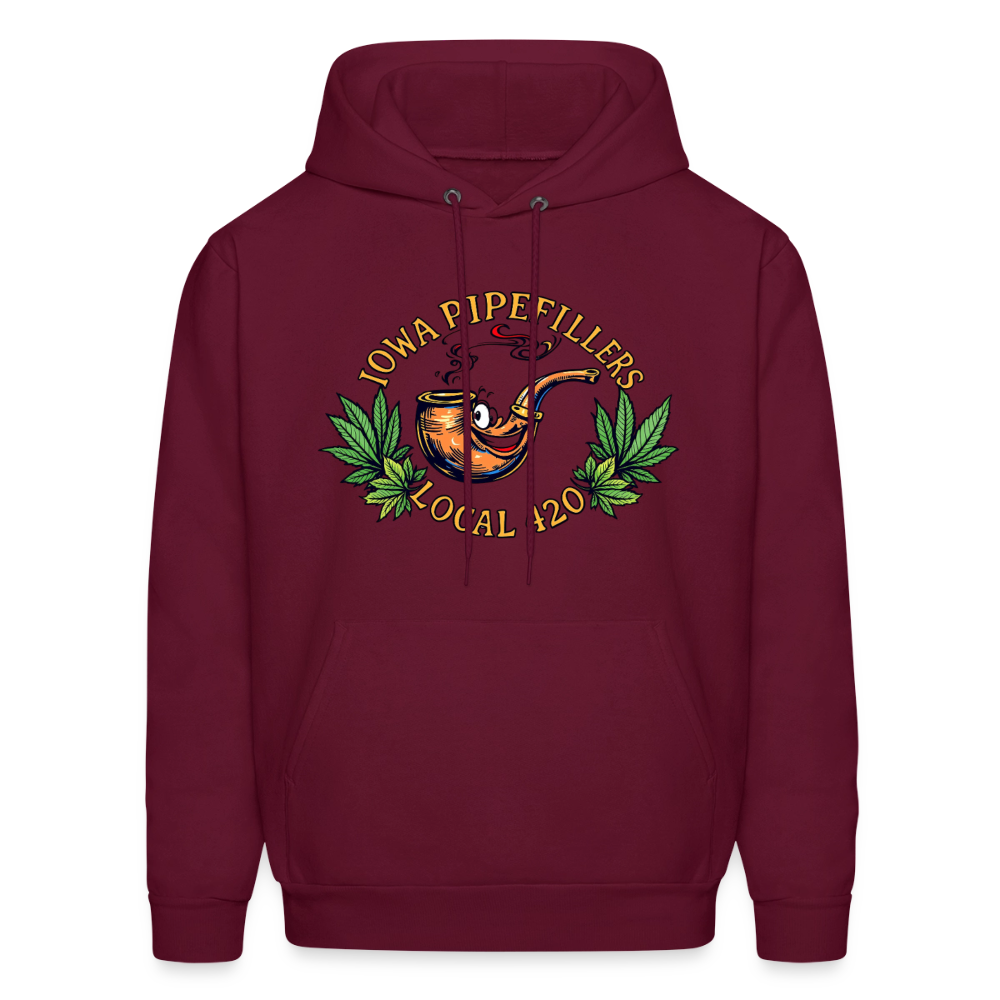 IOWA PIPEFILLERS LOCAL 420 Men's Hoodie - burgundy