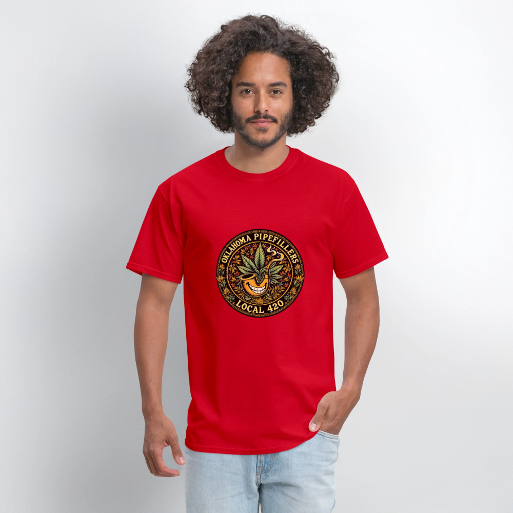 OKLAOMA PIPEFILLERS LOCAL 420  Men's T-Shirt - red