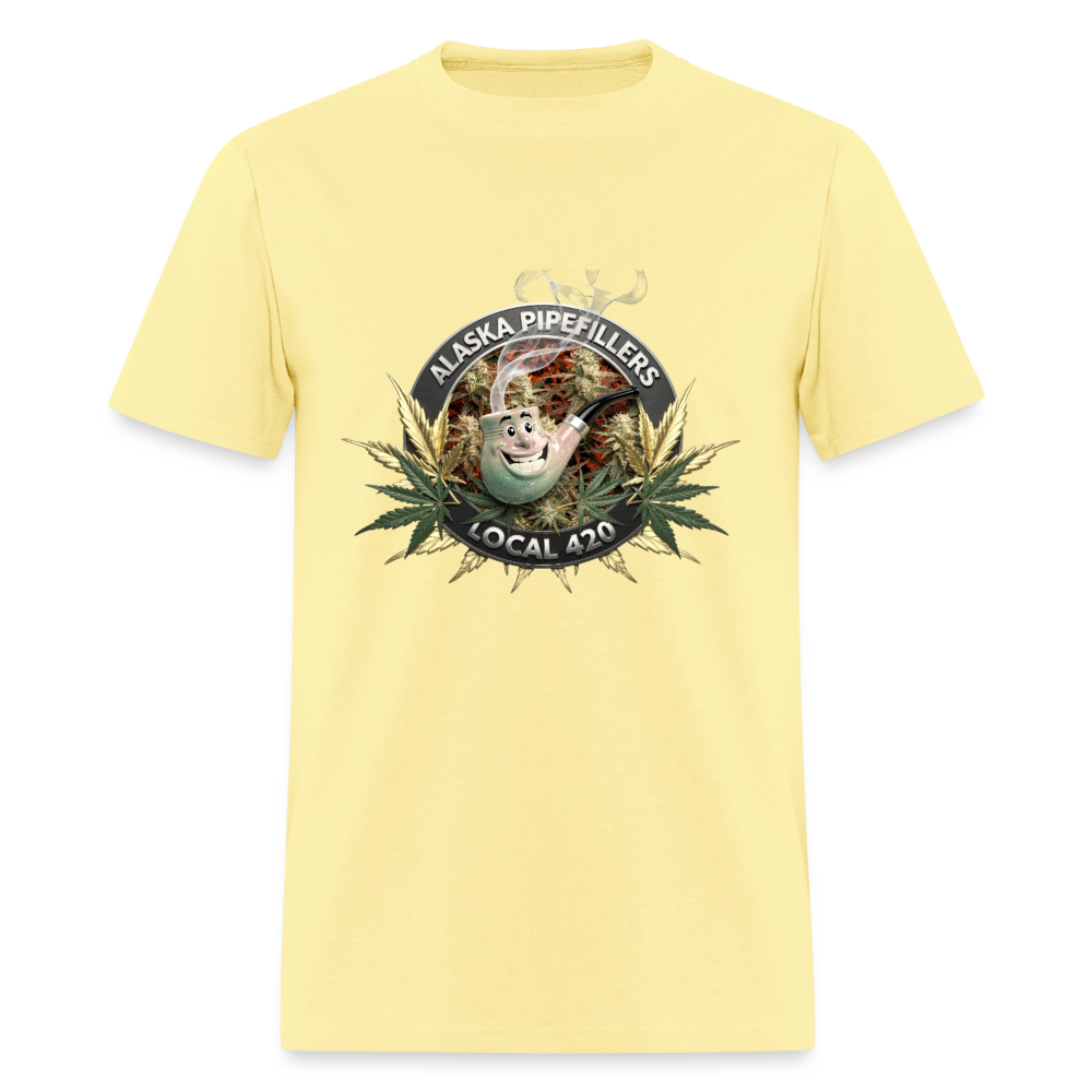 ALASKA PIPEFILLERS LOCAL 420 F/B DESIGN Men's T-Shirt - cornsilk