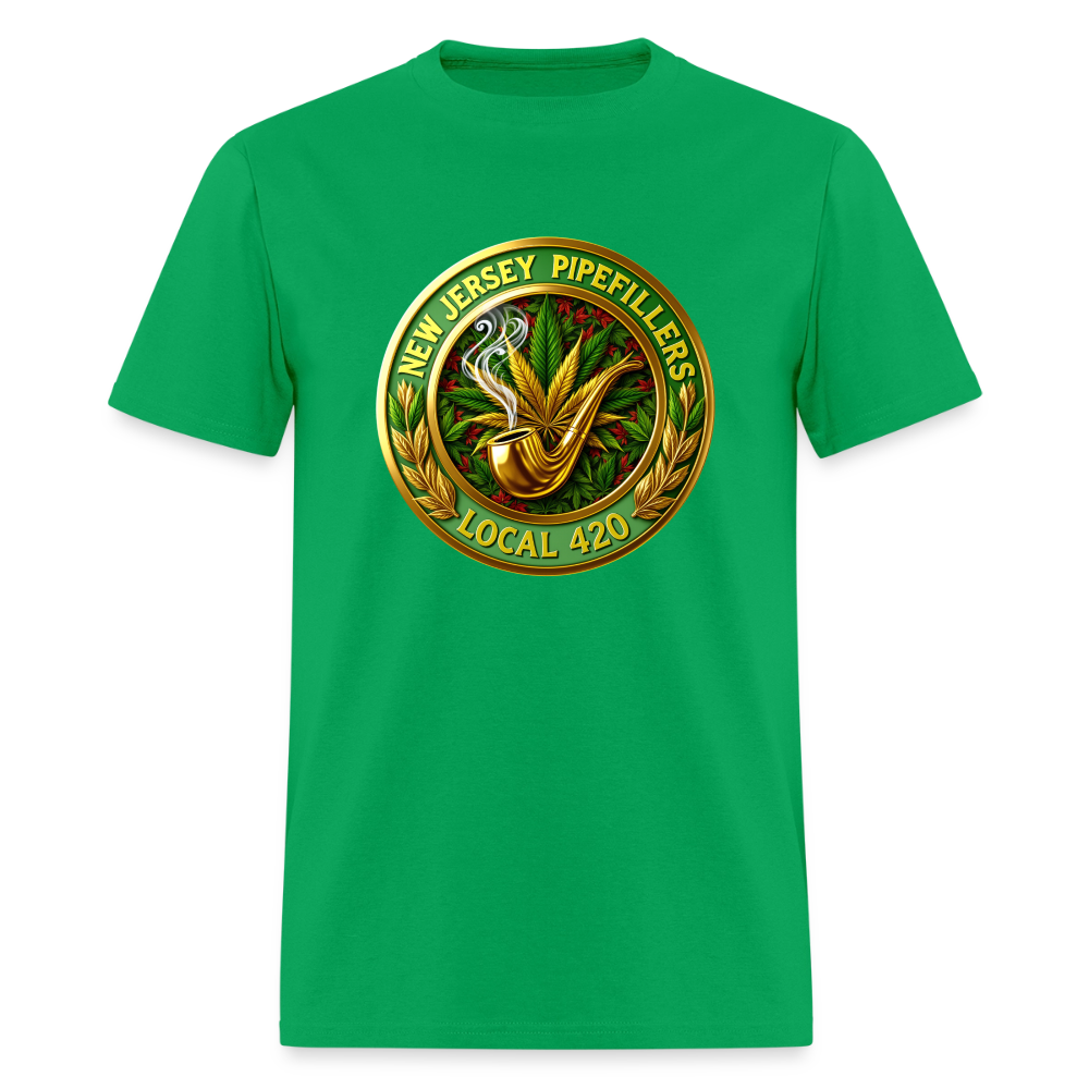 NEW JERSEY PIPEFILLERS LOCAL 420 F/B DESIGN Men's T-Shirt - bright green
