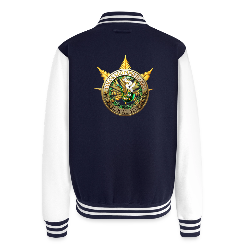 COLORADO PIPEFILLERS LOCAL 420 / 4 EMBLEM Unisex College Sweat Jacket - navy/white