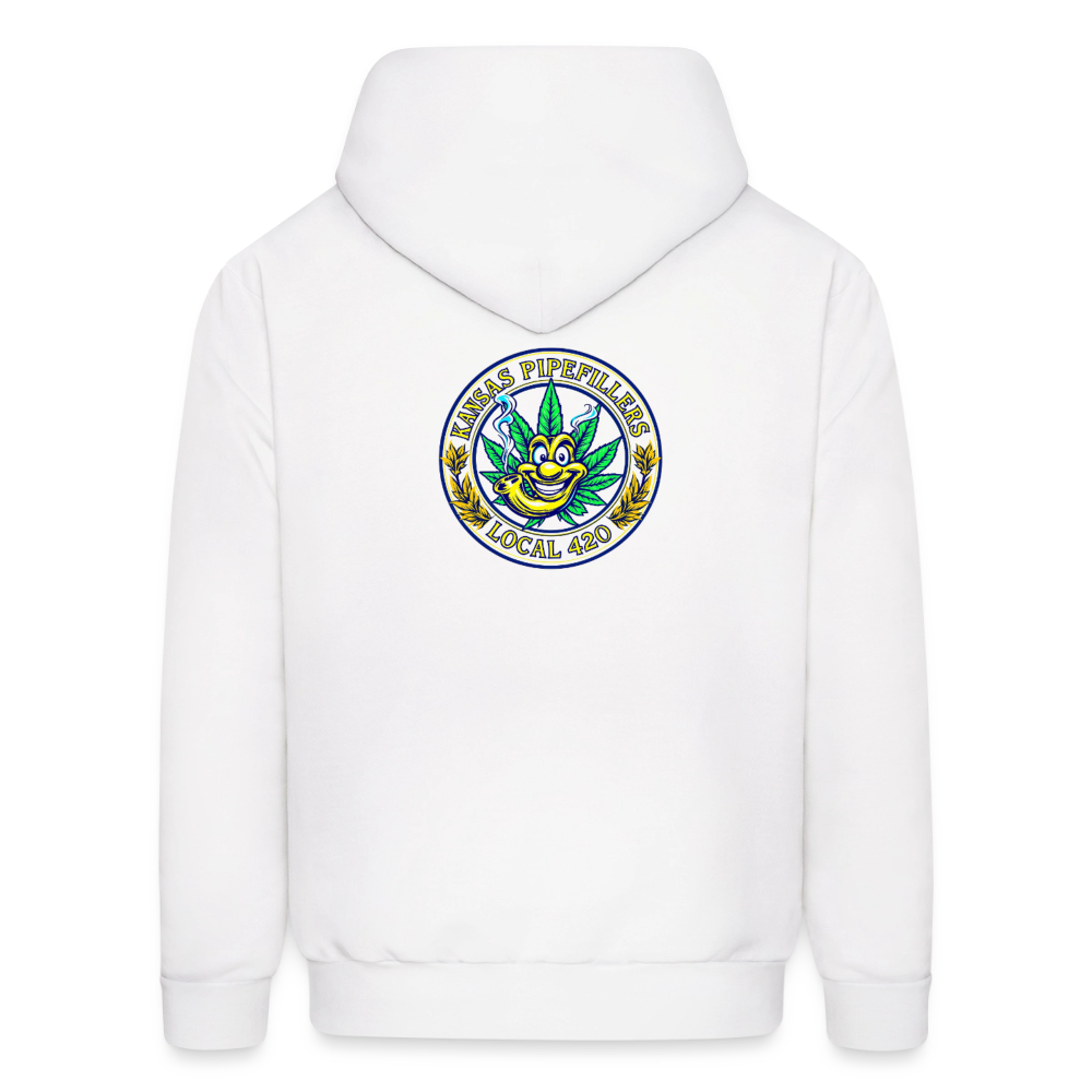 KANSAS PIPEFILLERS LOCAL 420 F/B DESIGNS  Men's Hoodie - white