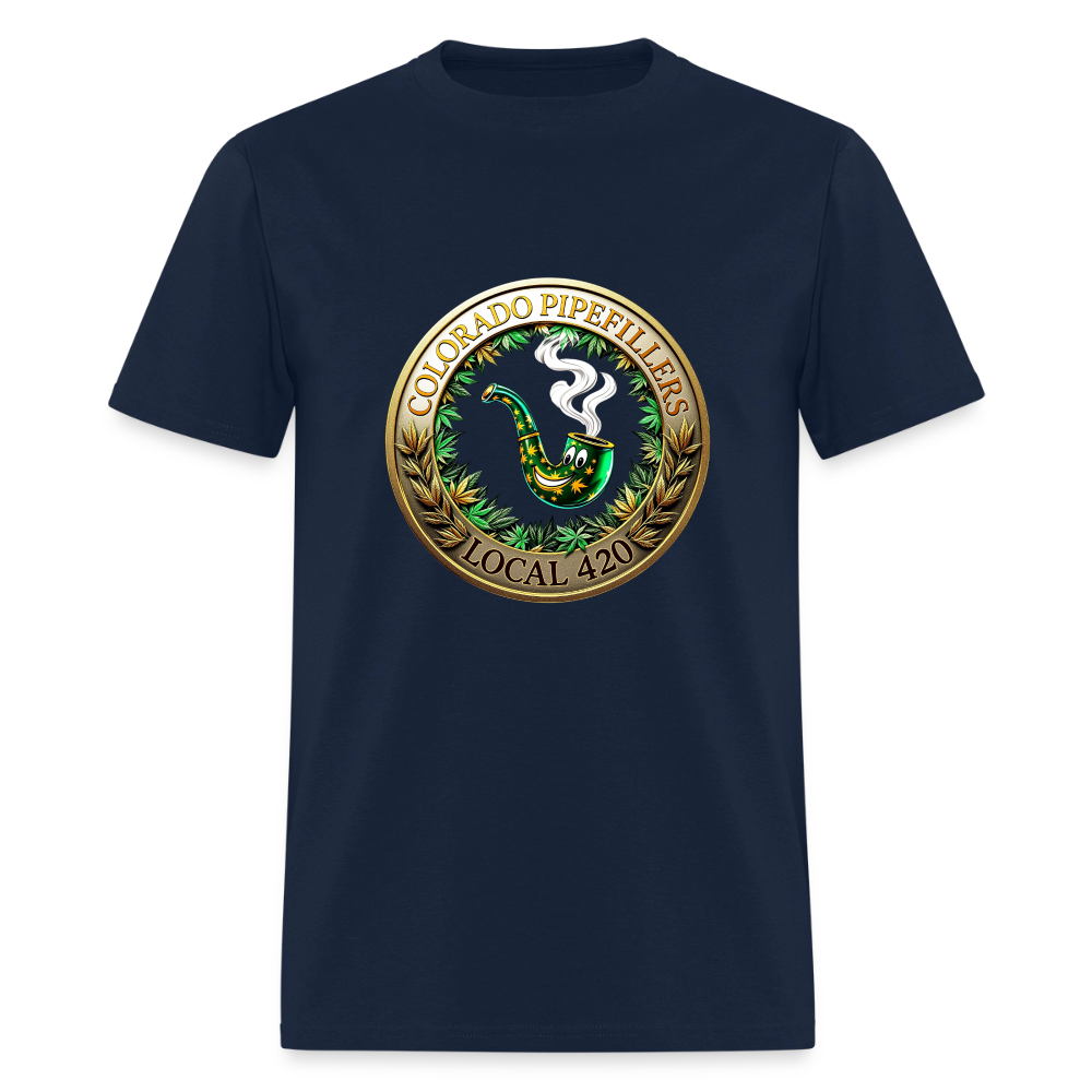 COLORADO PIPEFILLERS LOCAL 420  Men's T-Shirt - navy