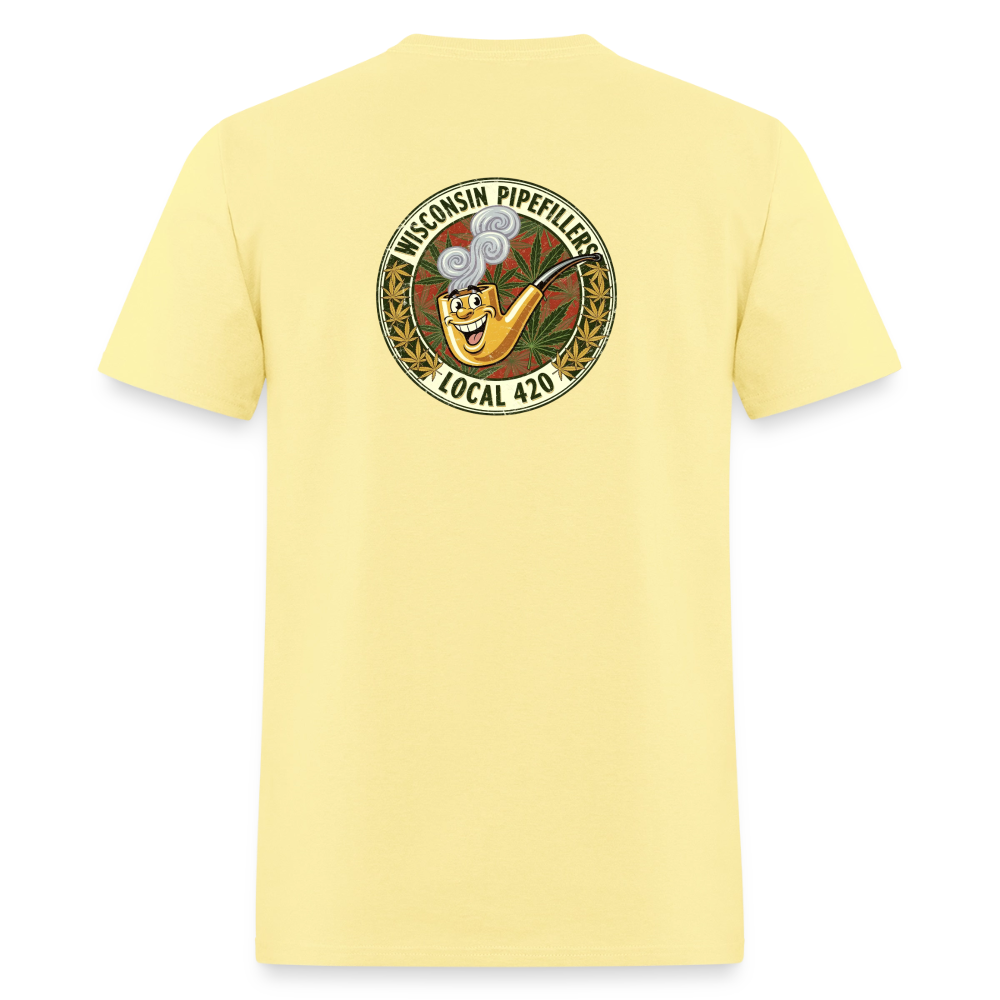 WISCONSIN PIPEFILLERS LOCL 420 F/B DESIGN Men's T-Shirt - cornsilk