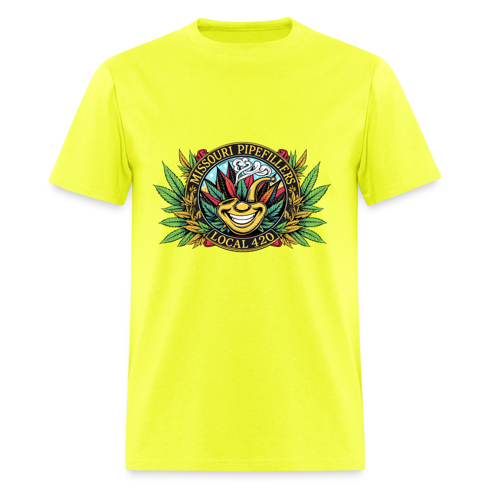 MISSOURI PIPEFILLERS LOCAL 420 Dog Bandana Men's T-Shirt - safety green