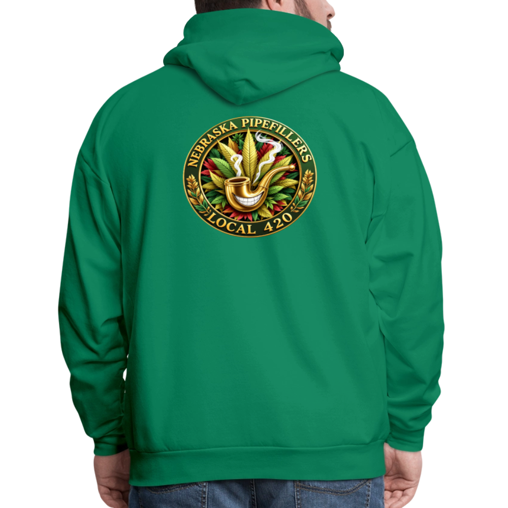 NEBRASKA PIPEFILLERS LOCAL 420 F/B DESIGNS Men's Hoodie - kelly green