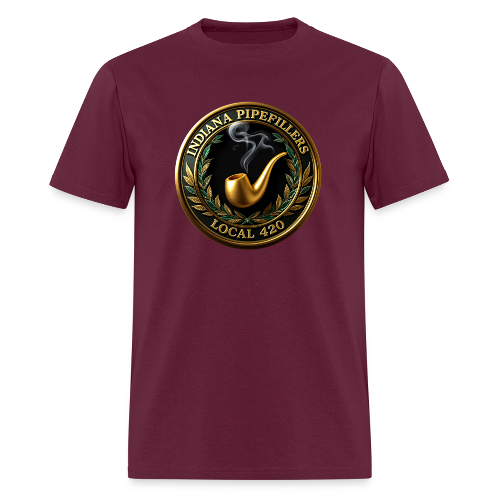 INDIANA PIPEFILLERS LOCAL 420 F/B DESIGN Men's T-Shirt - burgundy