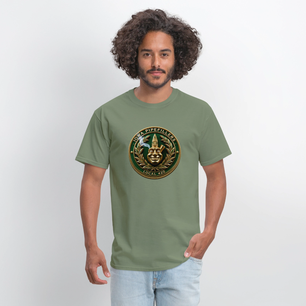 IOWA PIPEFILLERS LOCAL 420 F/B DESIGN Men's T-Shirt - military green