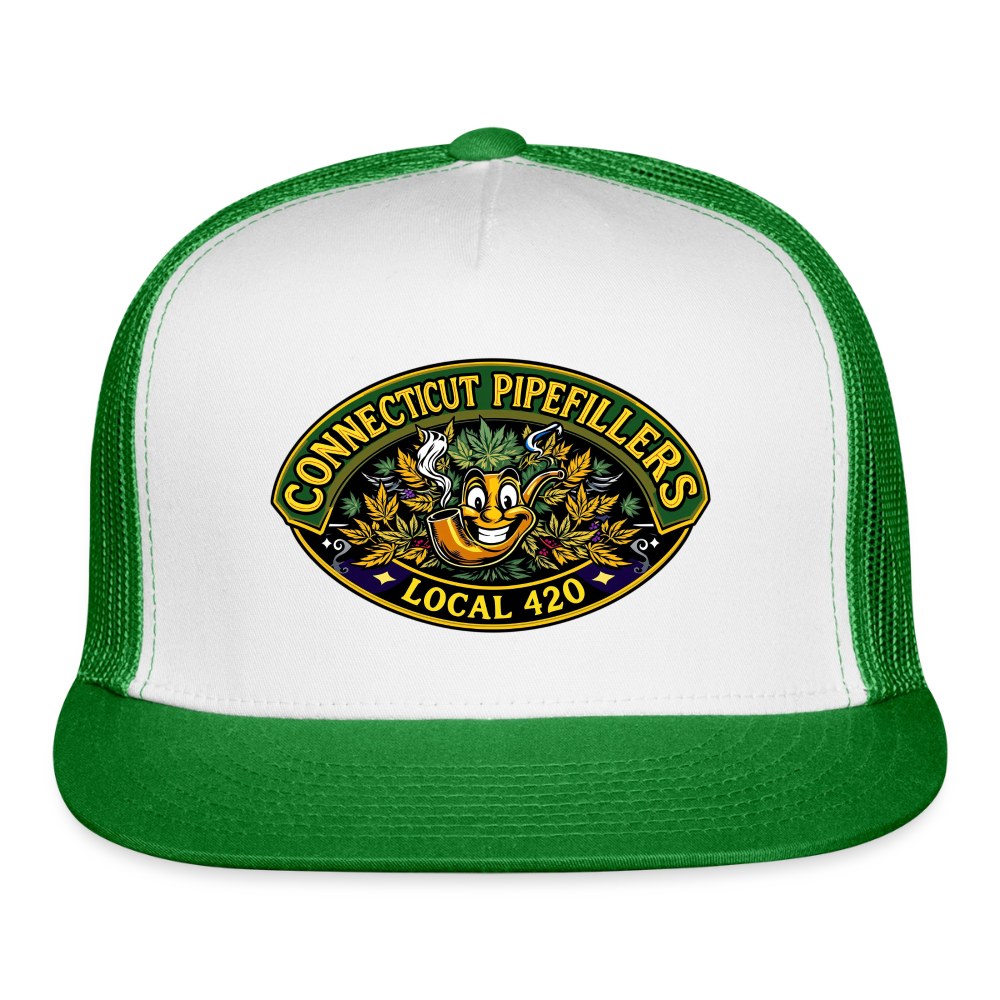 CONNECTICUT PIPEFILLERD LOCAL 420 Trucker Hat - white/kelly green