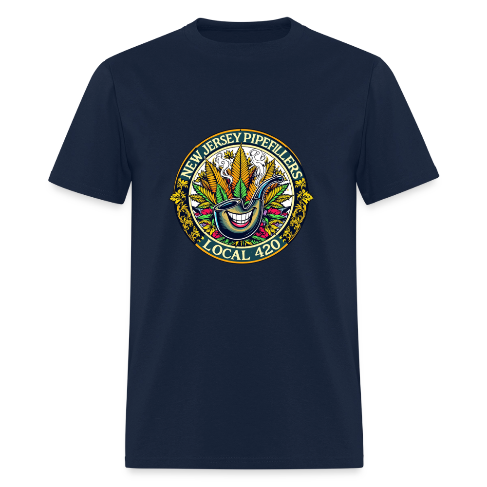 NEW JERSEY PIPEFILLERS LOCAL 420  Men's T-Shirt - navy