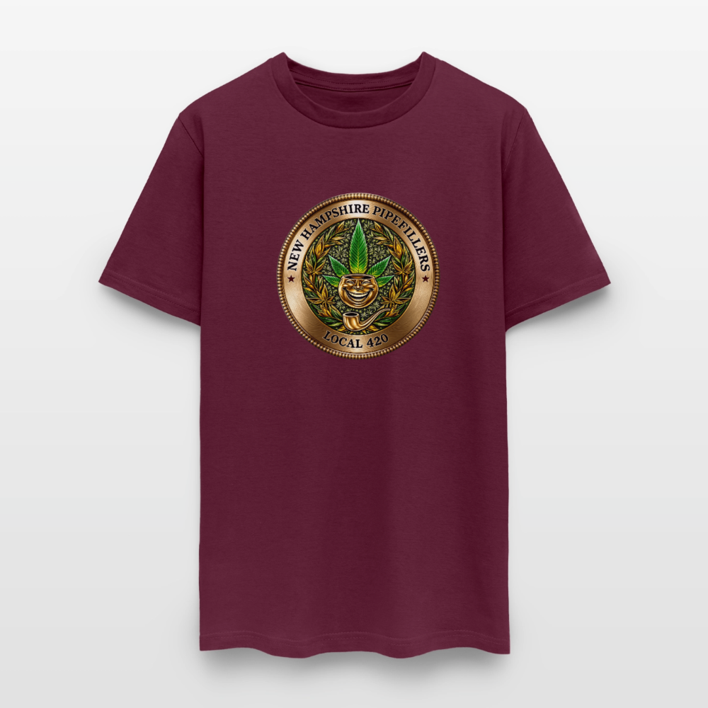 NEW HAMPSHIRE PIPEFILLERS UNION LOCAL 420 Men's T-Shirt - burgundy