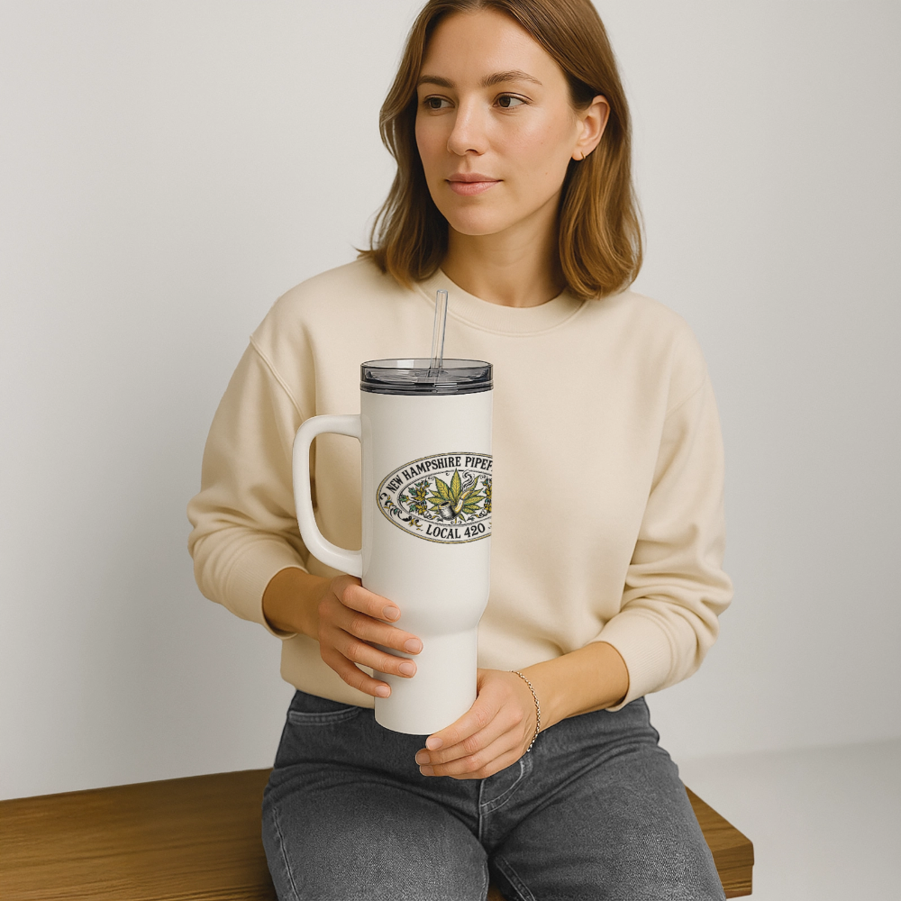 NEW HAMPSHIRE PIPEFILLERS LOCAL 420 Stainless SteeL40oz Travel Tumbler - white