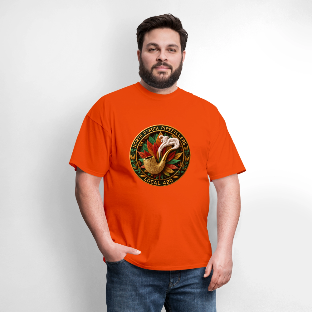 NORTH DAKOTA PIPEFILLERS LOCAL 420 Men's Tee shirt - orange