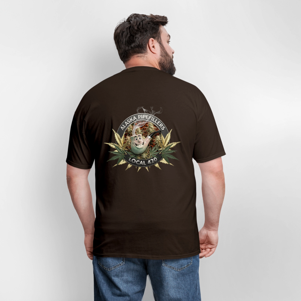 ALASKA PIPEFILLERS LOCAL 420 F/B DESIGN Men's T-Shirt - brown