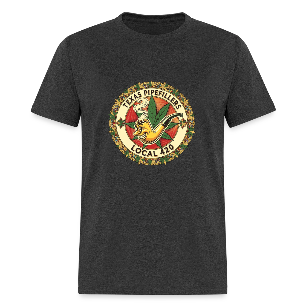 TEXAS PIPEFILLERS LOCAL 420 F/B DESIGN Men's T-Shirt - heather black