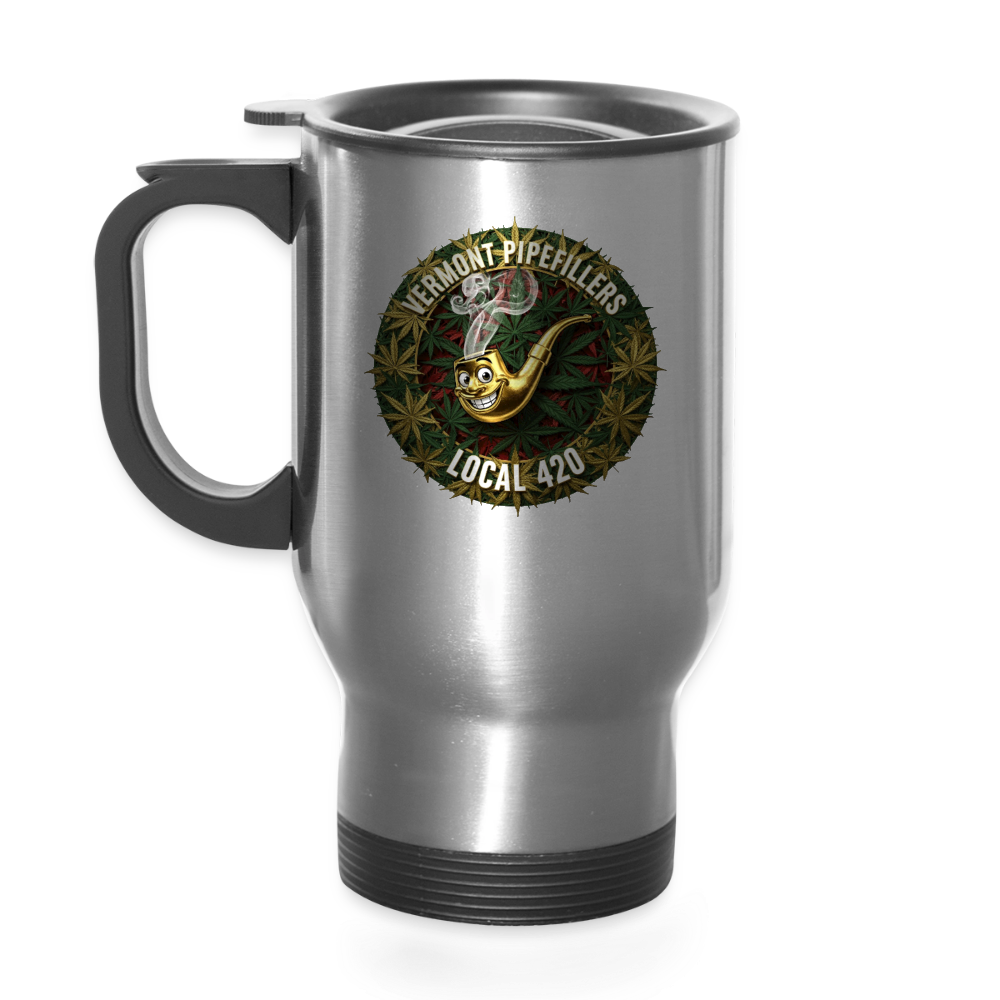 VERMONT PIPEFILLERS LOCAL 420 14oz Stainless Steel Travel Mug - silver