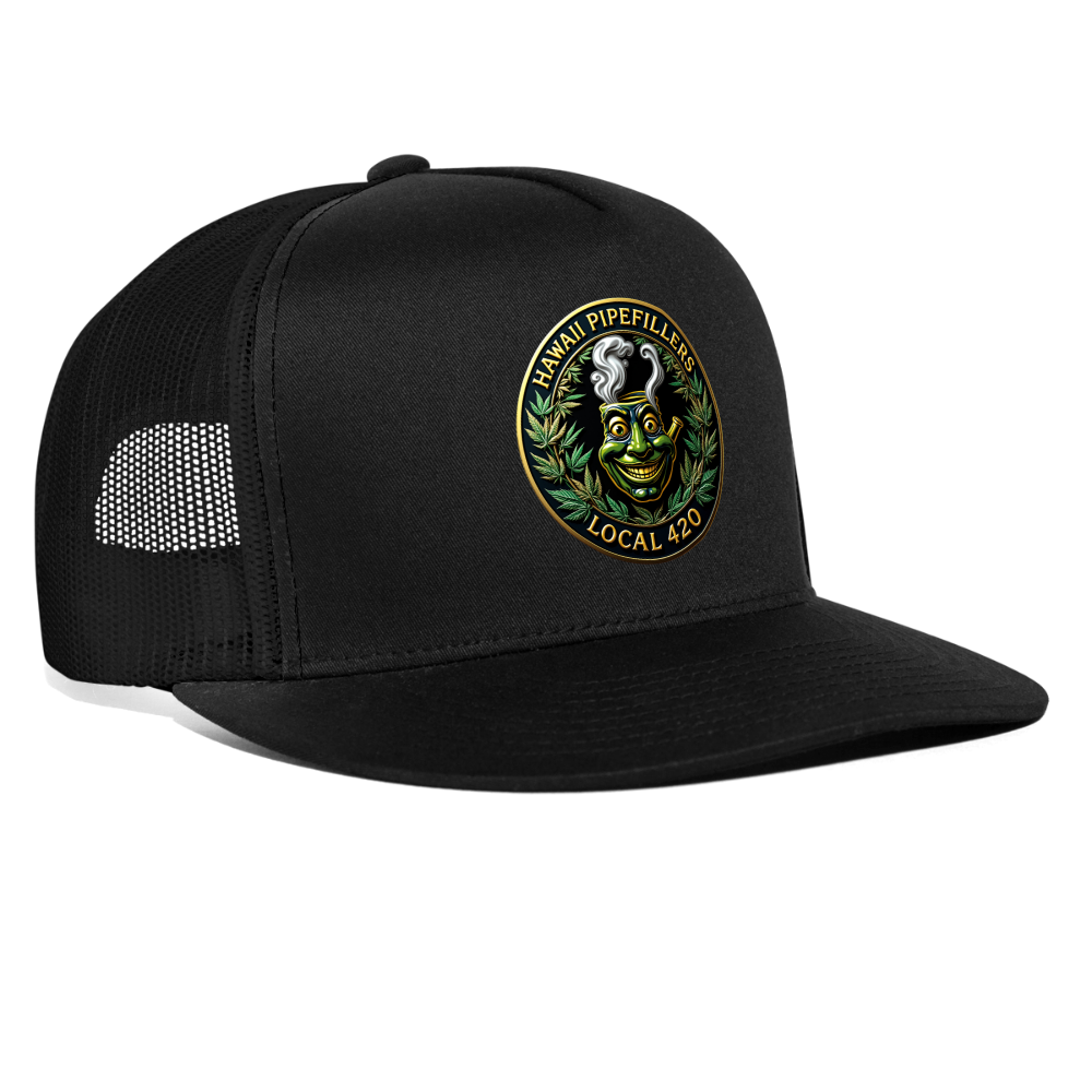 HAWAII PIPEFILLERS LOCAL 420 Trucker Hat - black/black
