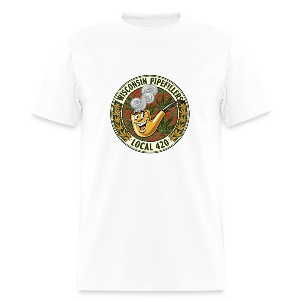 WISCONSIN PIPEFILLERS LOCL 420 Men's T-Shirt - white