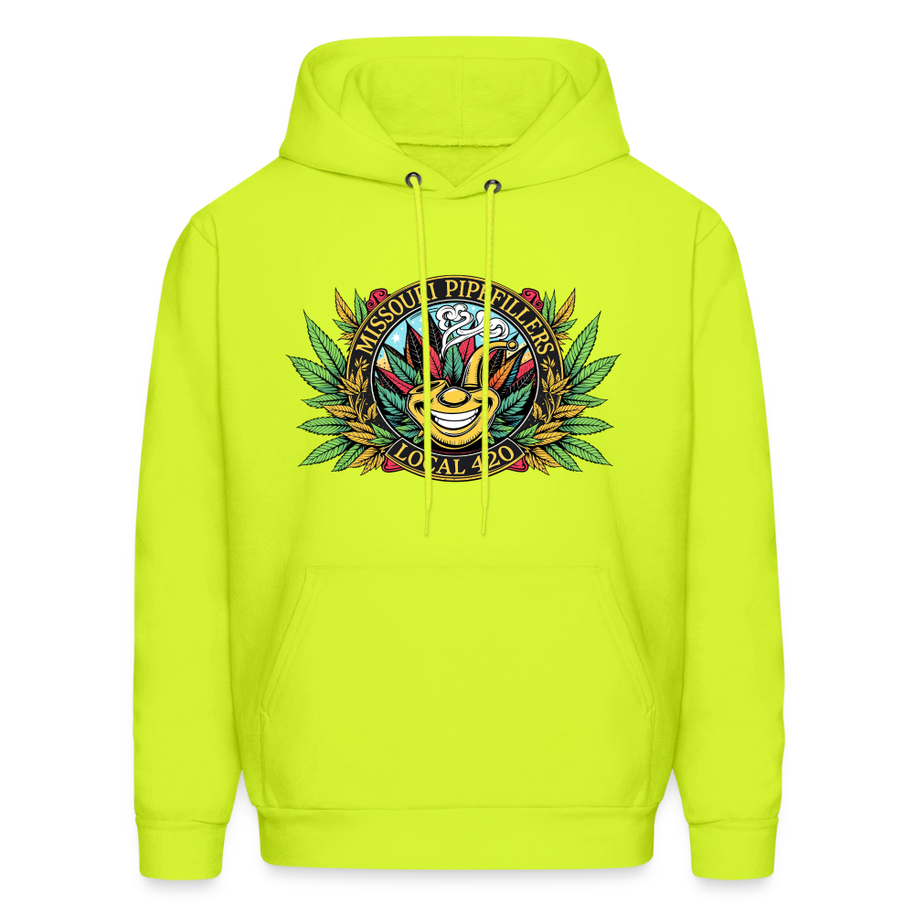 MISSOURI PIPEFILLERS LOCAL 420  F/B DESIGNS Men's Hoodie - safety green
