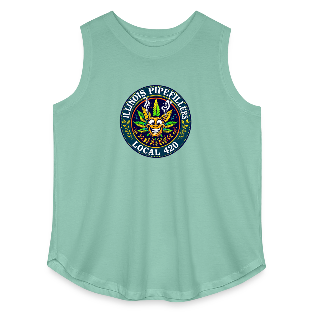 ILLINOIS PIPEFILLERS LOCAL 420 F/B DESIGN Women's Curvy Relaxed Tank Top - saltwater