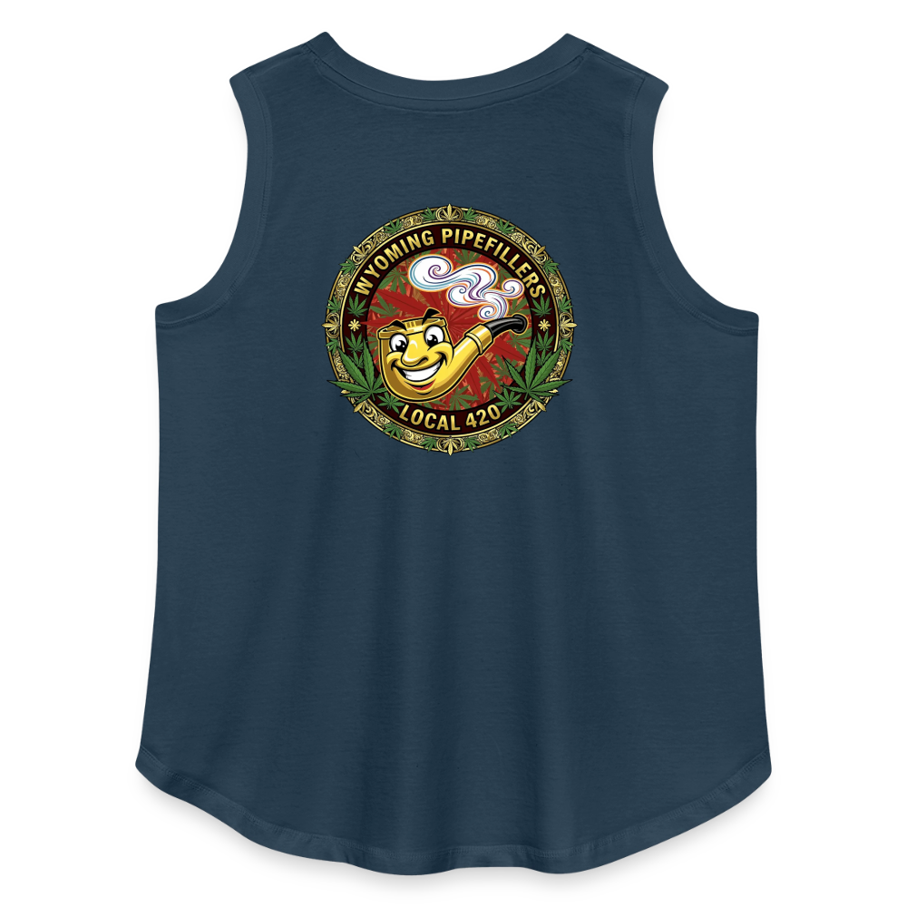 WYOMING PIPEFILLERS LOCAL 420 F/B DESIGN Women's Curvy Relaxed Tank Top - denim