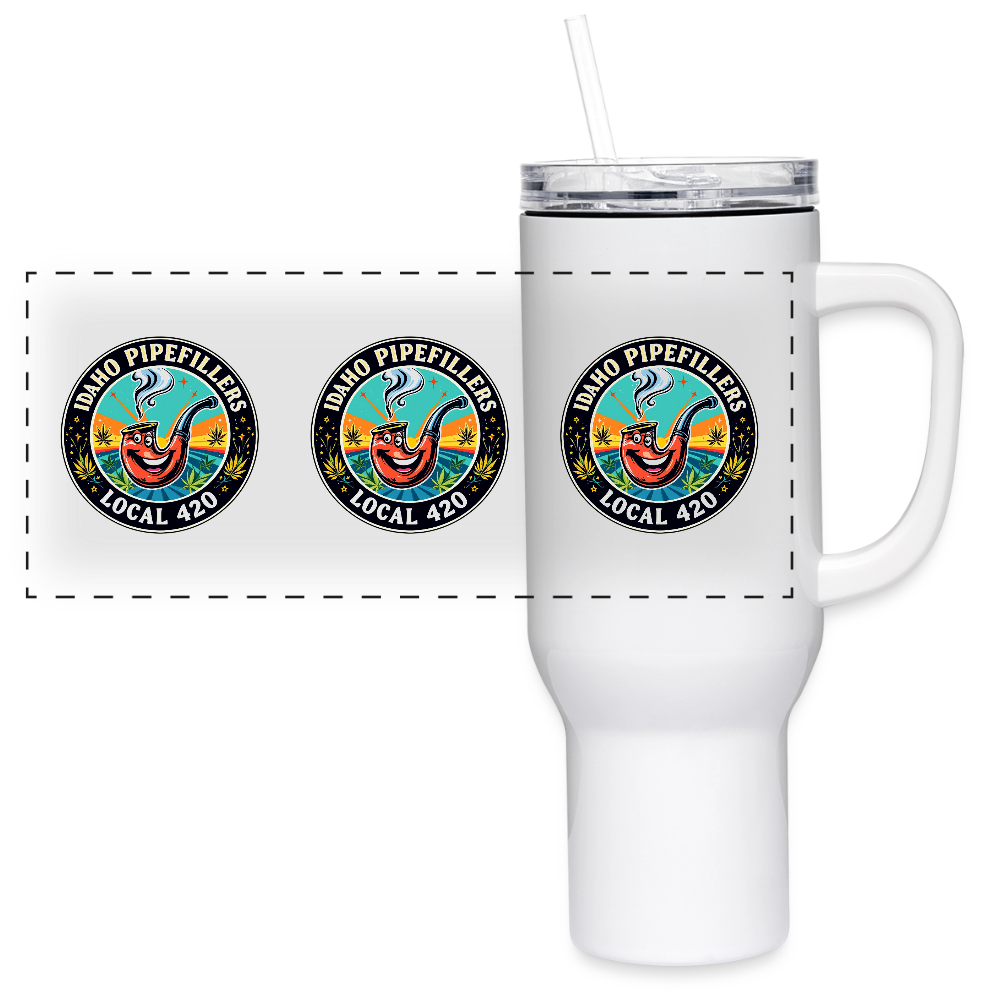 IDAHO PIPEFILLERS LOCAL 420 40oz Travel Tumbler - white